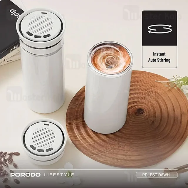 ماگ همزن دار و اسپیکر پرودو Porodo Lifestyle Fluxmix PDLFST198WH ظرفیت 350 لیتر - تصویر 6