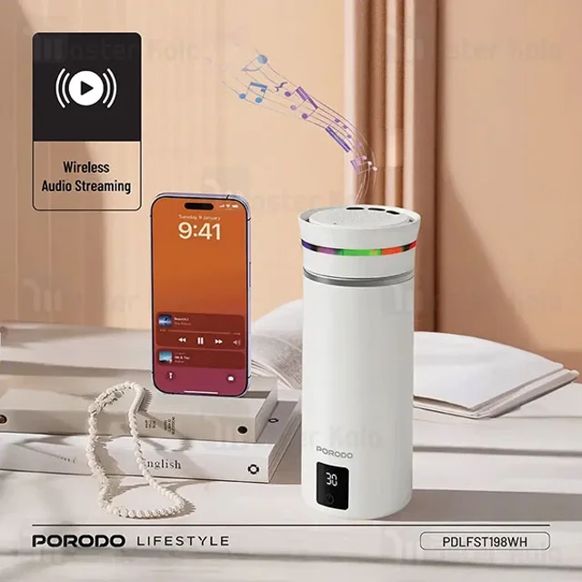 ماگ همزن دار و اسپیکر پرودو Porodo Lifestyle Fluxmix PDLFST198WH ظرفیت 350 لیتر - تصویر 7