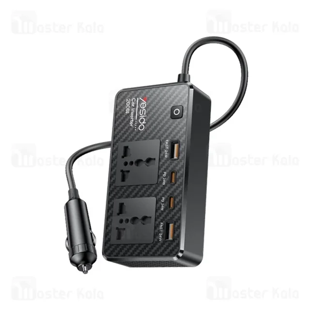 شارژر فندکی و چند راهی برق خودرو یسیدو Yesido VC07 توان 200 وات - تصویر 2